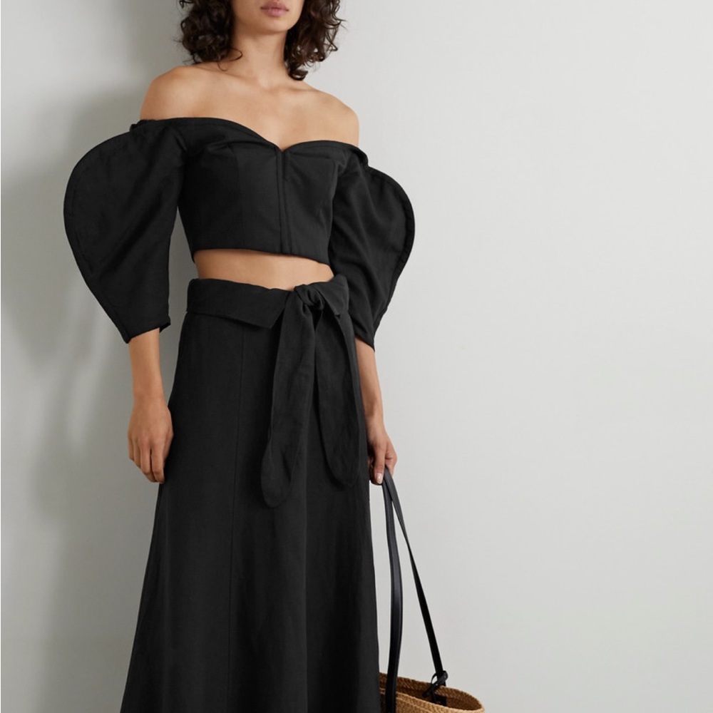Mara Hoffman Juana Top, off the shoulder, black, 2